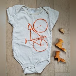 **FREE with bundles of 3+: 100% organic cotton aa bicycle 6-12m onesie